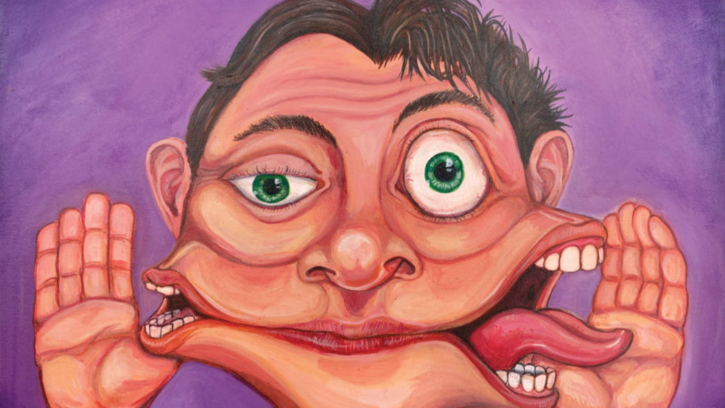 Talking Out of Both Sides of Your Mouth Painting - Pie Bros