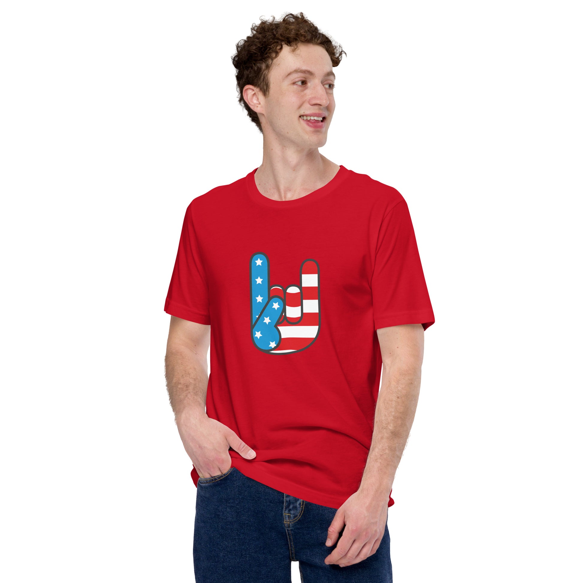 American Rock Hand On T-shirt - Pie Bros