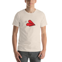 Heart Paper Airplane T-shirt - Pie Bros T-shirts