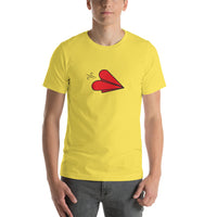 Heart Paper Airplane T shirt - Pie Bros T-shirts