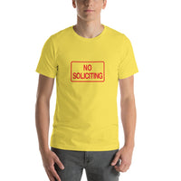 No Soliciting Yellow T-shirt - Pie Bros T-shirts